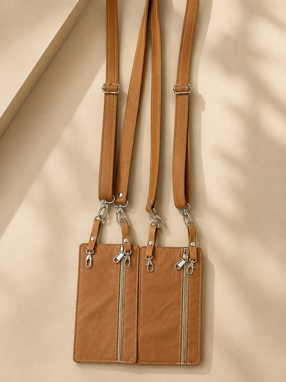 Genuine Leather Strap + Wallet Tan (2.5 cm)