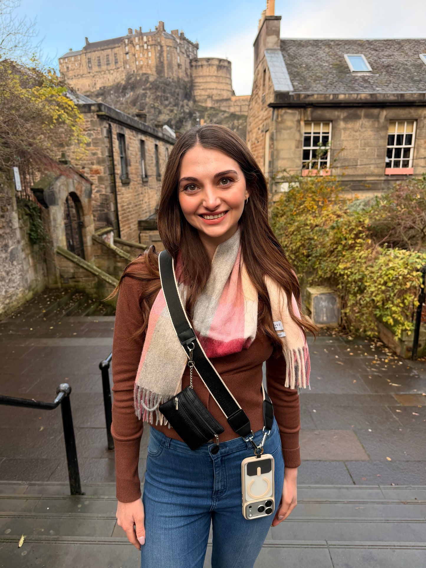 Crossbody Phone Strap with Wallet - Noir Chic