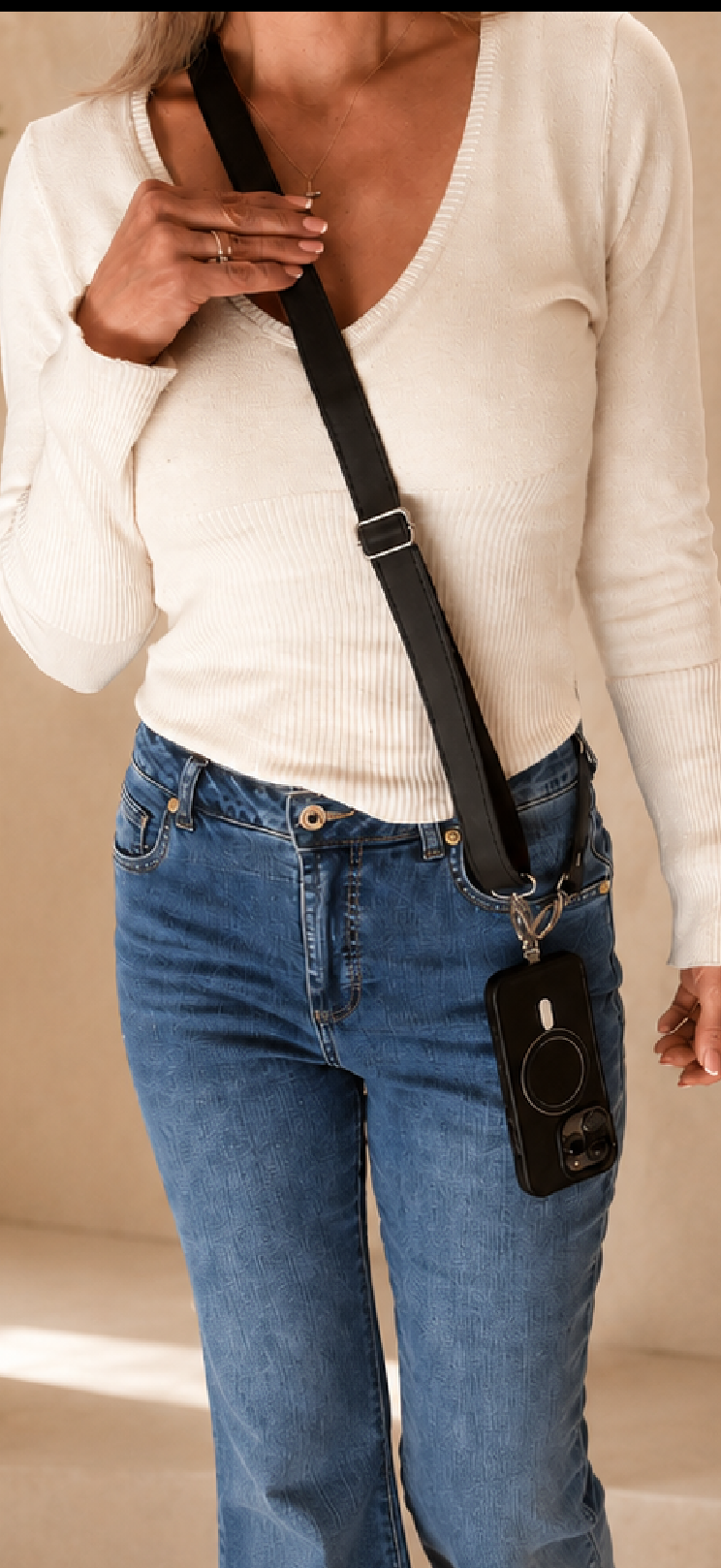 Genuine Leather Strap - Black