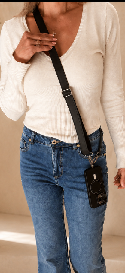 Genuine Leather Strap - Black