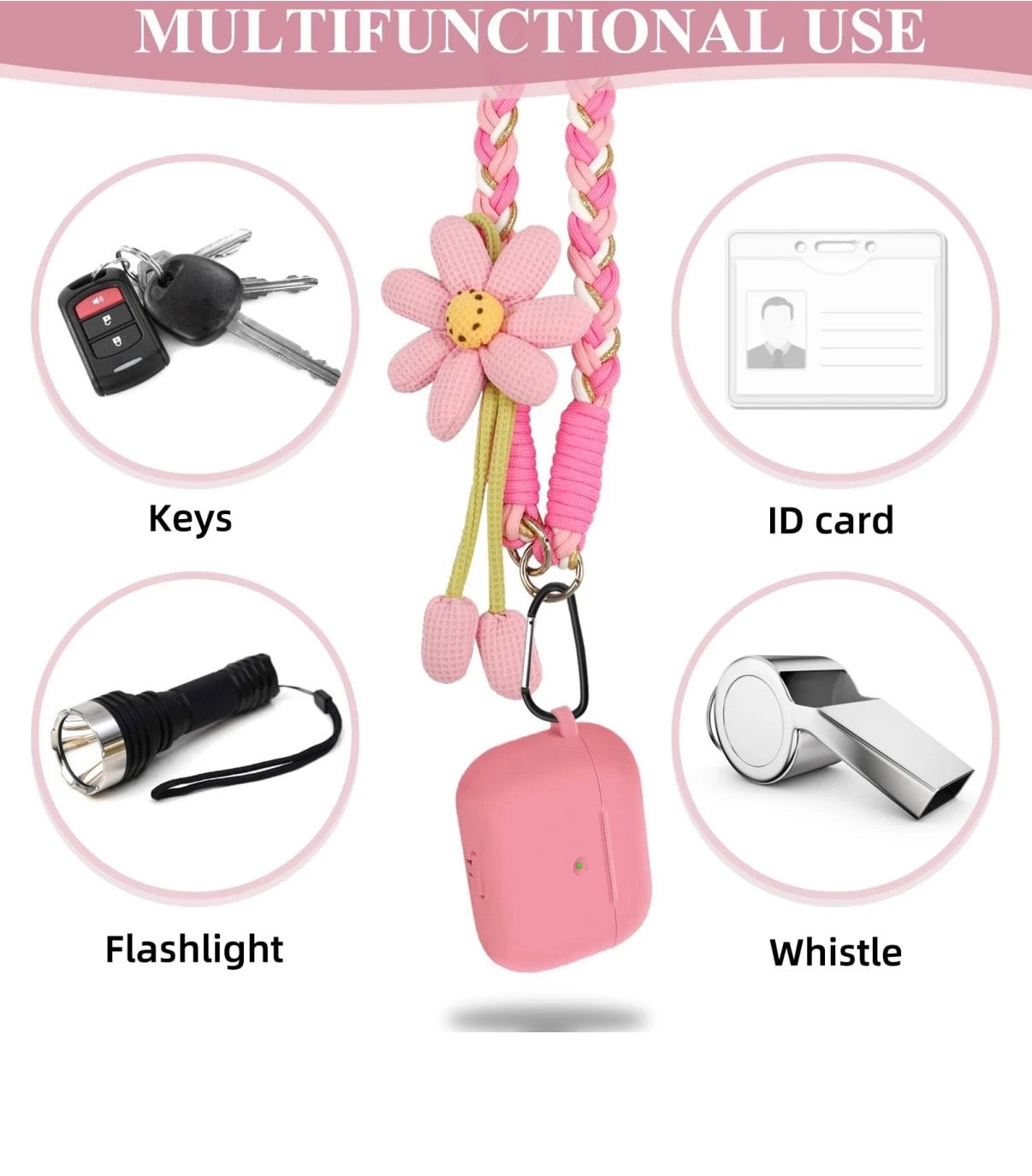 Phone Lanyard Pink