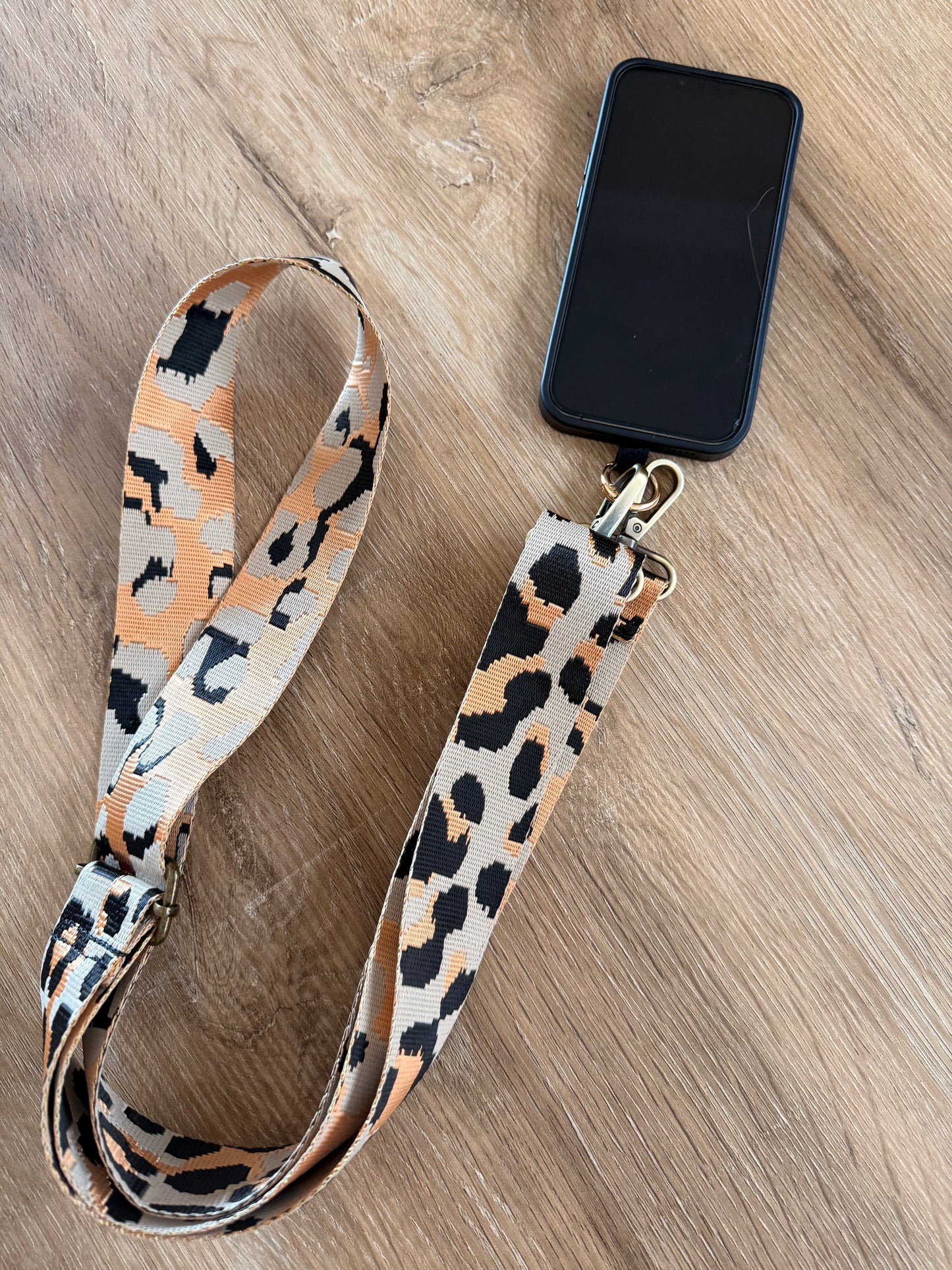 Crossbody Phone Strap - Signature Leopard (No Wallet)