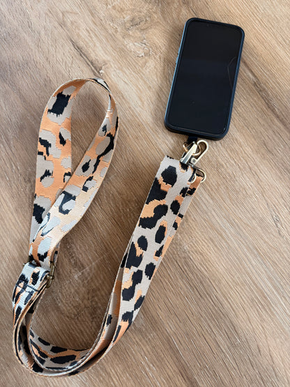 Crossbody Phone Strap - Signature Leopard (No Wallet)