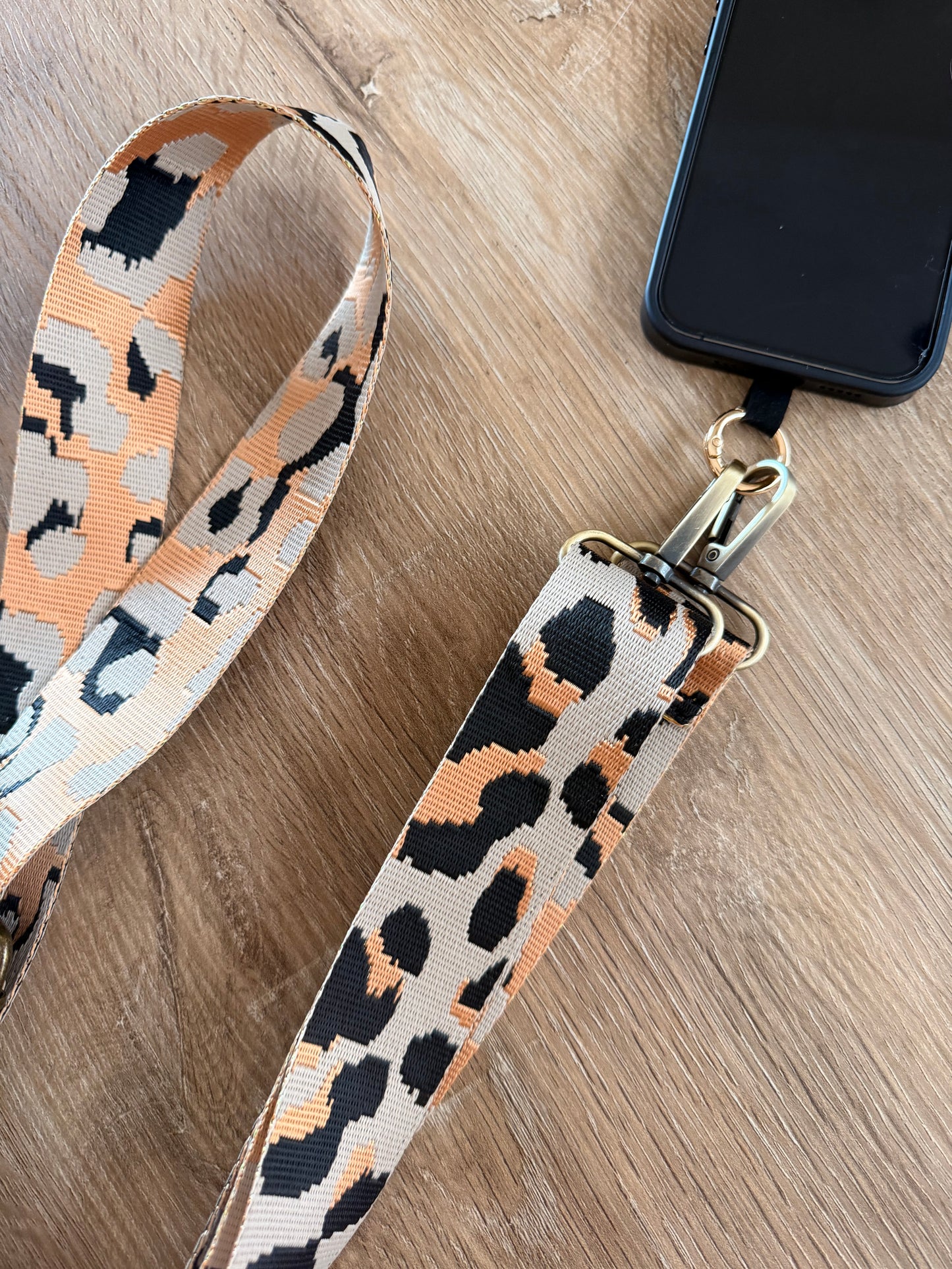 Crossbody Phone Strap - Signature Leopard (No Wallet)