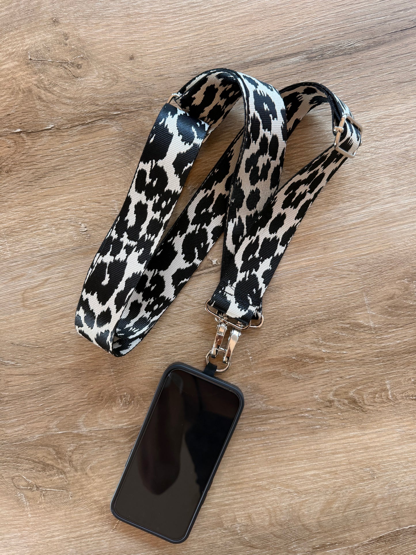 Crossbody phone Strap -     Midnight Leopard ( No Wallet)