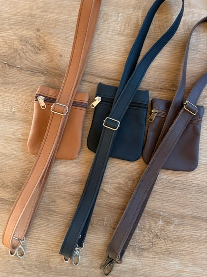 Black Genuine Nappa Leather Strap & Wallet