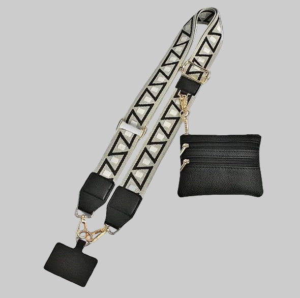 Crossbody Phone Strap with Wallet — Monaco Noir