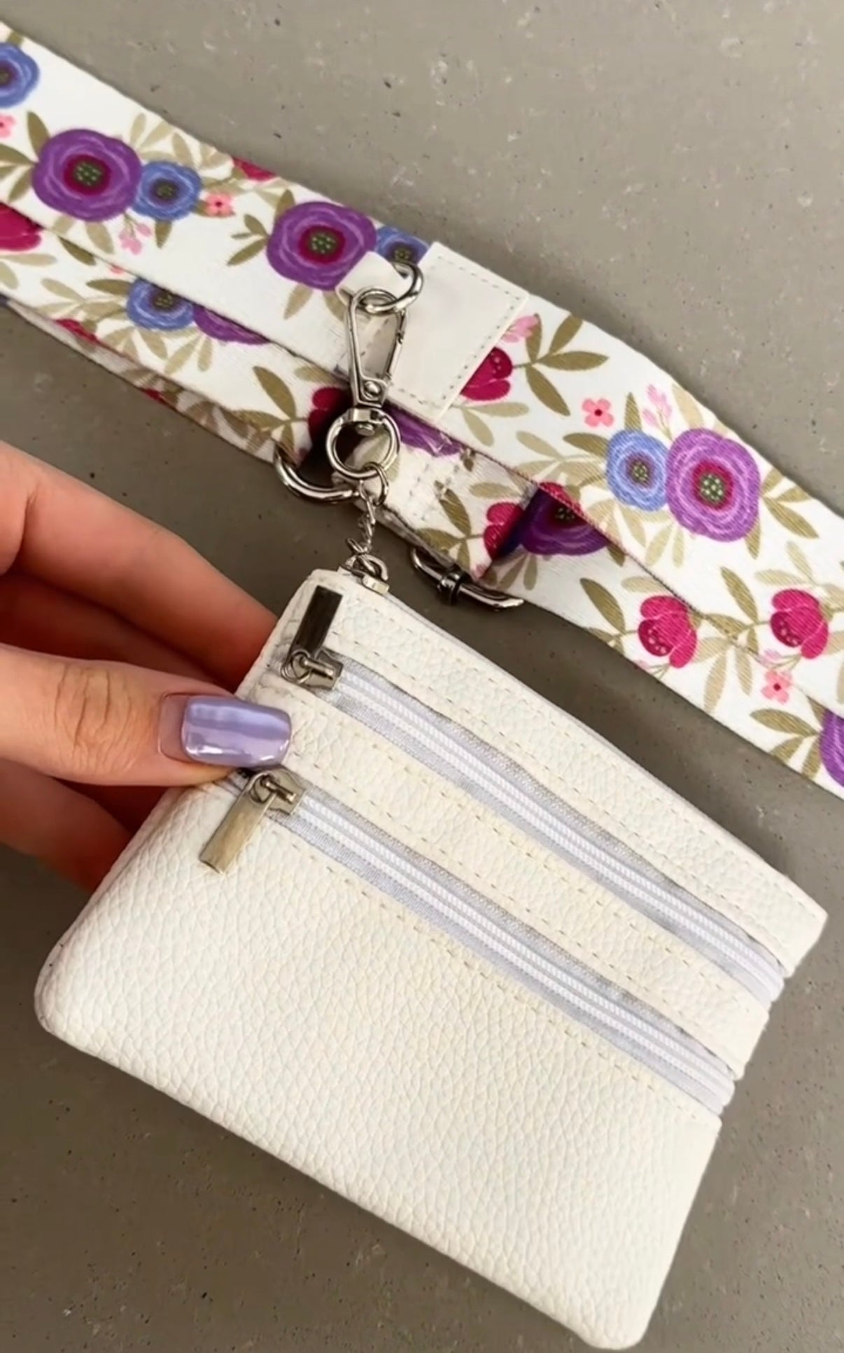 Crossbody Phone Strap with Wallet — Pastel Bloom