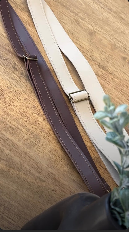 Premium Genuine Leather Strap & Wallet Set - Brown|2.5 cm