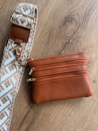 Crossbody Phone Strap with Wallet in Desert Beige