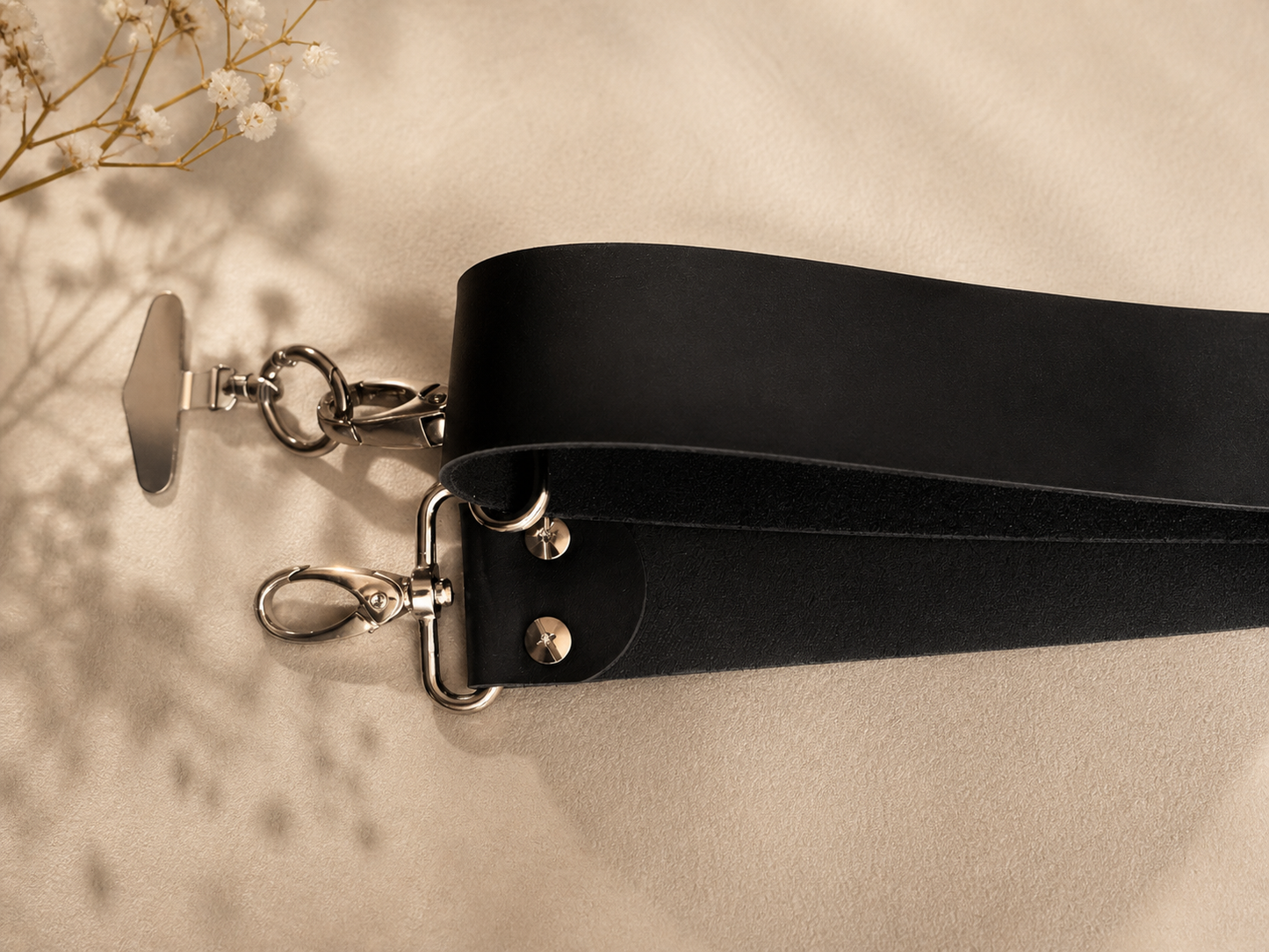 Genuine Leather Crossbody Phone
Strap - Black (3.8 cm) No Wallet