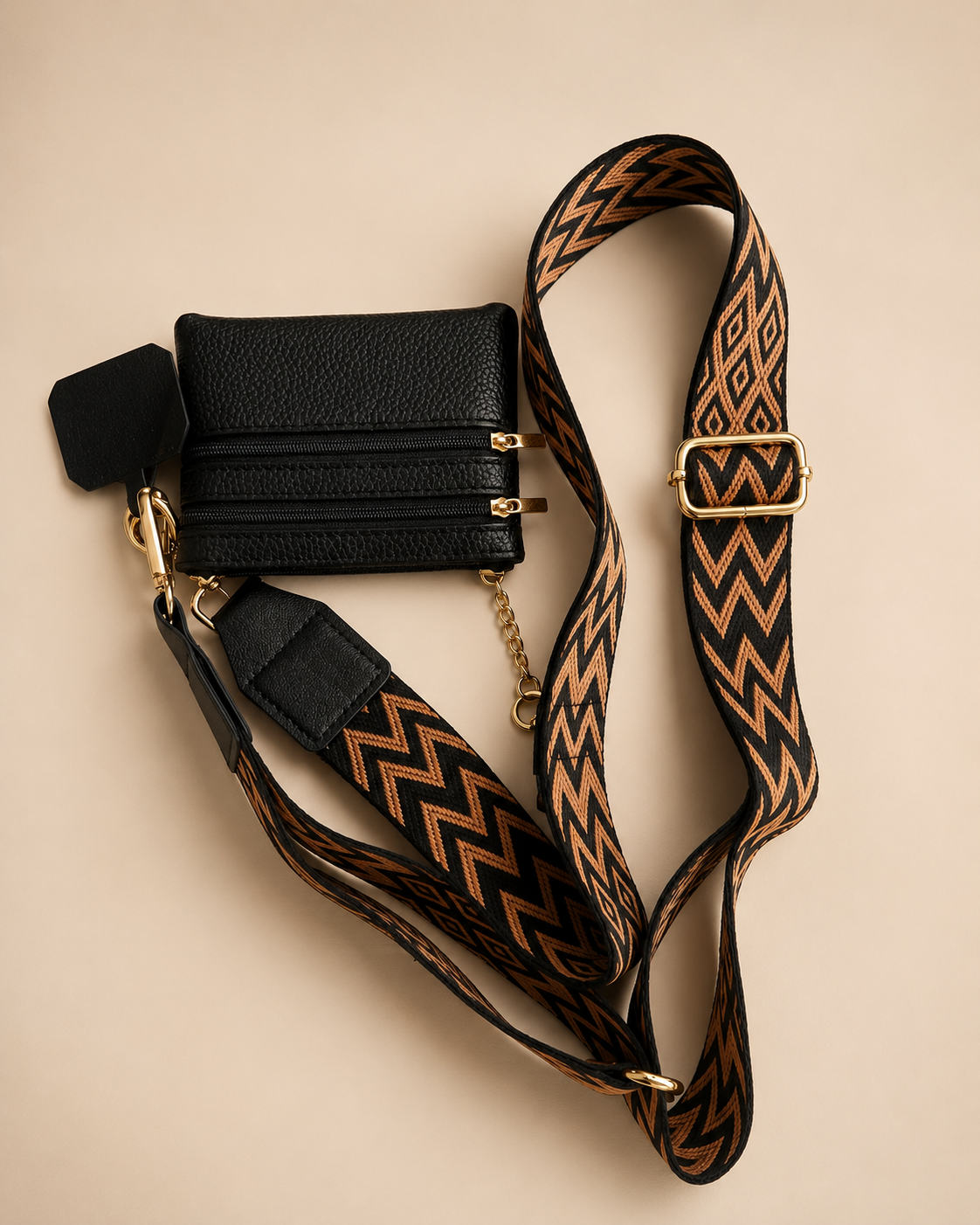 Crossbody Phone Strap with Wallet - Mocha Muse