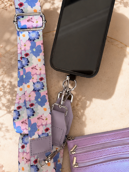 Crossbody Phone Strap with Wallet - Violet Grace
