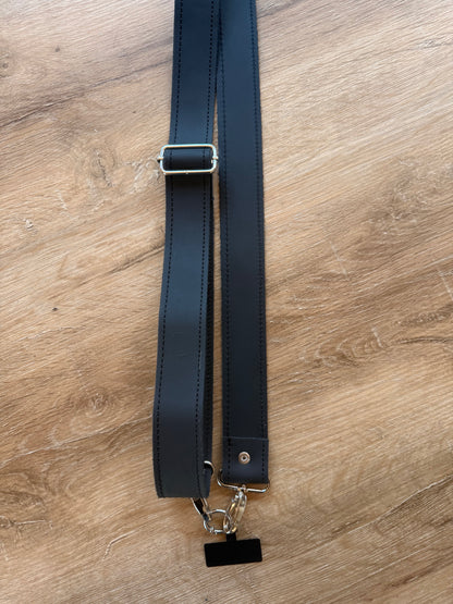 Genuine Leather Crossbody Phone
Strap - Midnight Black (3.8 cm) No Wallet