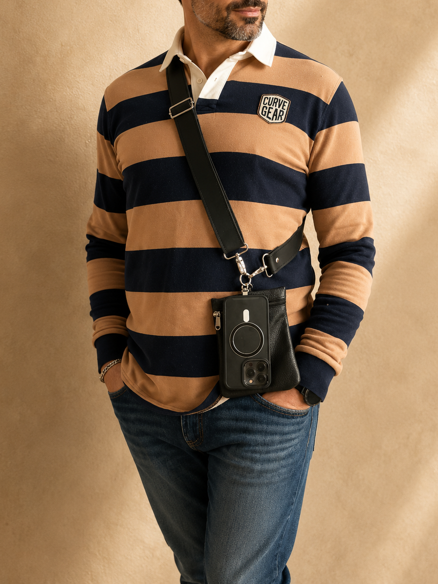Genuine Leather Crossbody Strap & Pouch