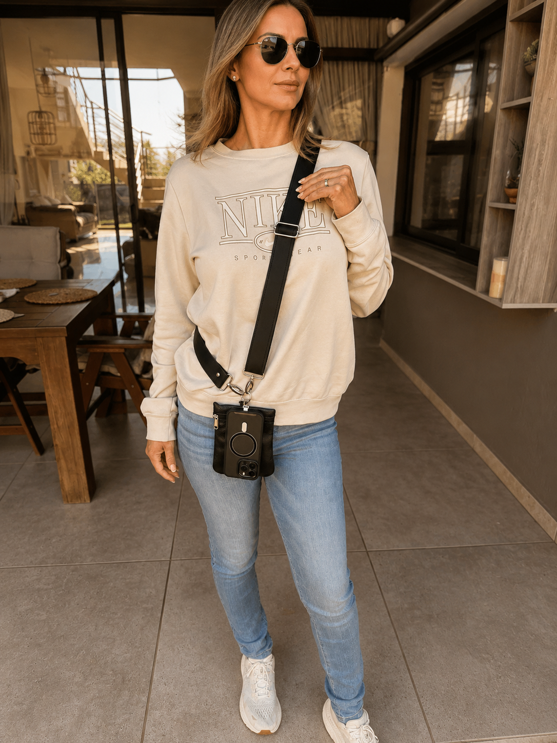 Genuine Leather Crossbody Strap & Pouch