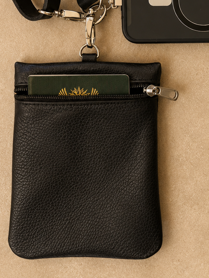 Genuine Leather Crossbody Strap & Pouch