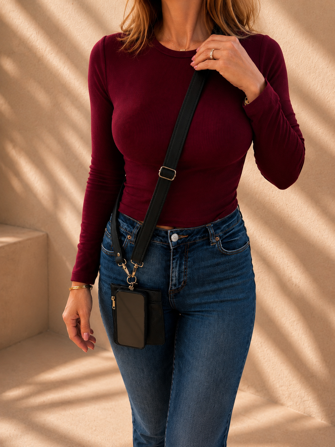 Genuine Leather Crossbody
Strap & Pouch