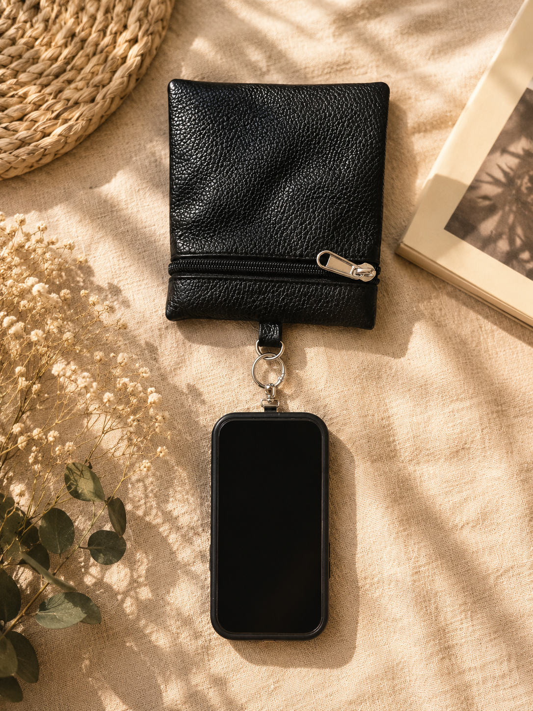 Genuine Leather Crossbody
Strap & Pouch