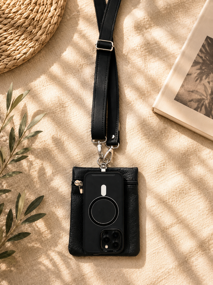 Genuine Leather Crossbody
Strap & Pouch