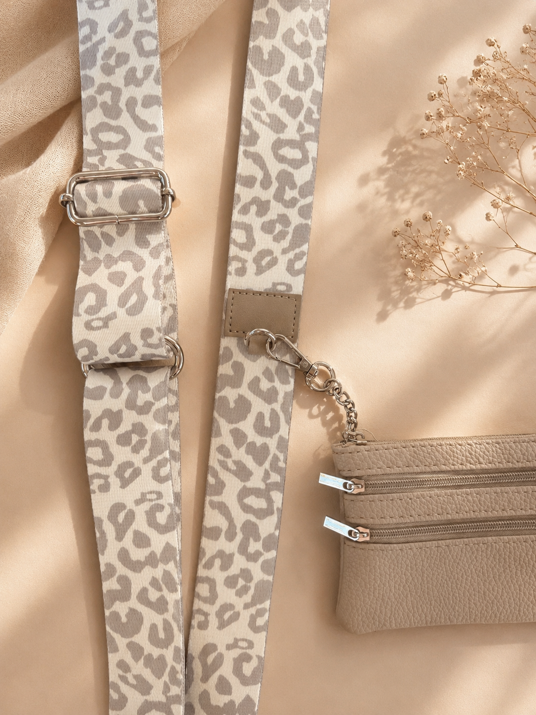Champagne Leopard Strap + Wallet