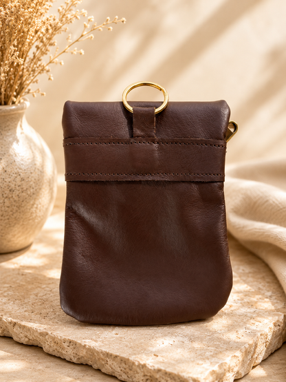 Premium Genuine Leather Strap & Wallet Set - Brown|2.5 cm