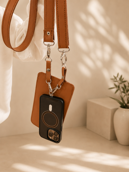 Genuine Leather Strap + Wallet Tan (2.5 cm)