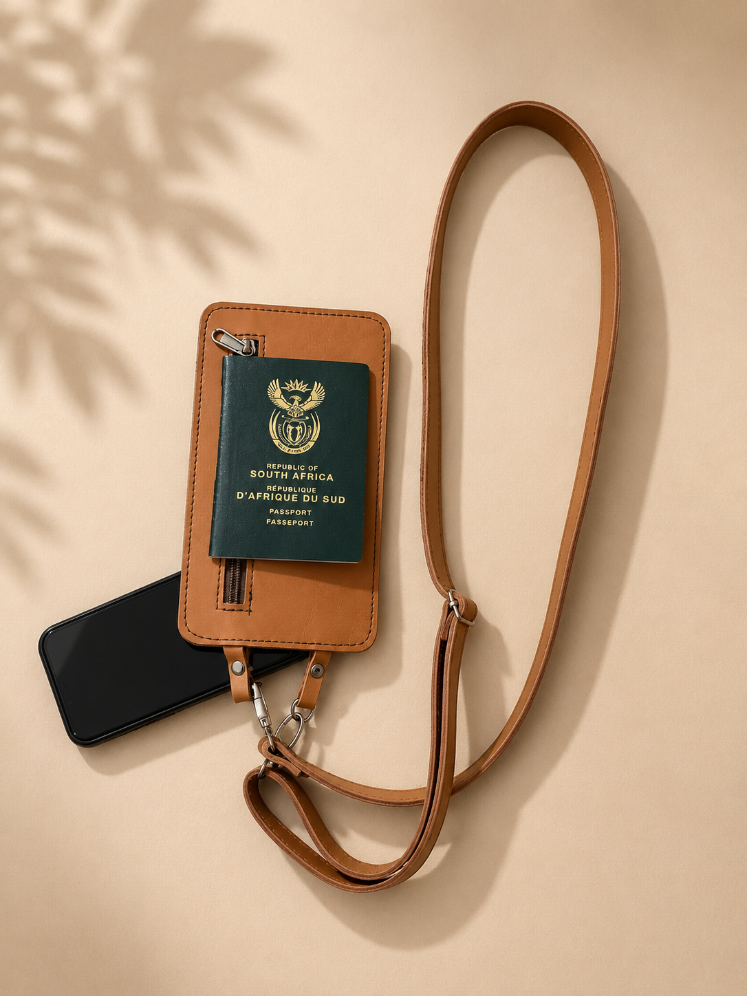 Genuine Leather Strap + Wallet Tan (2.5 cm)