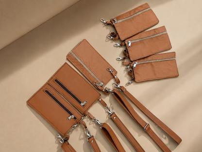 Genuine Leather Strap + Wallet Tan (2.5 cm)