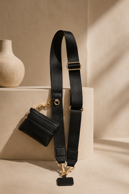 Black Essential Strap + Wallet