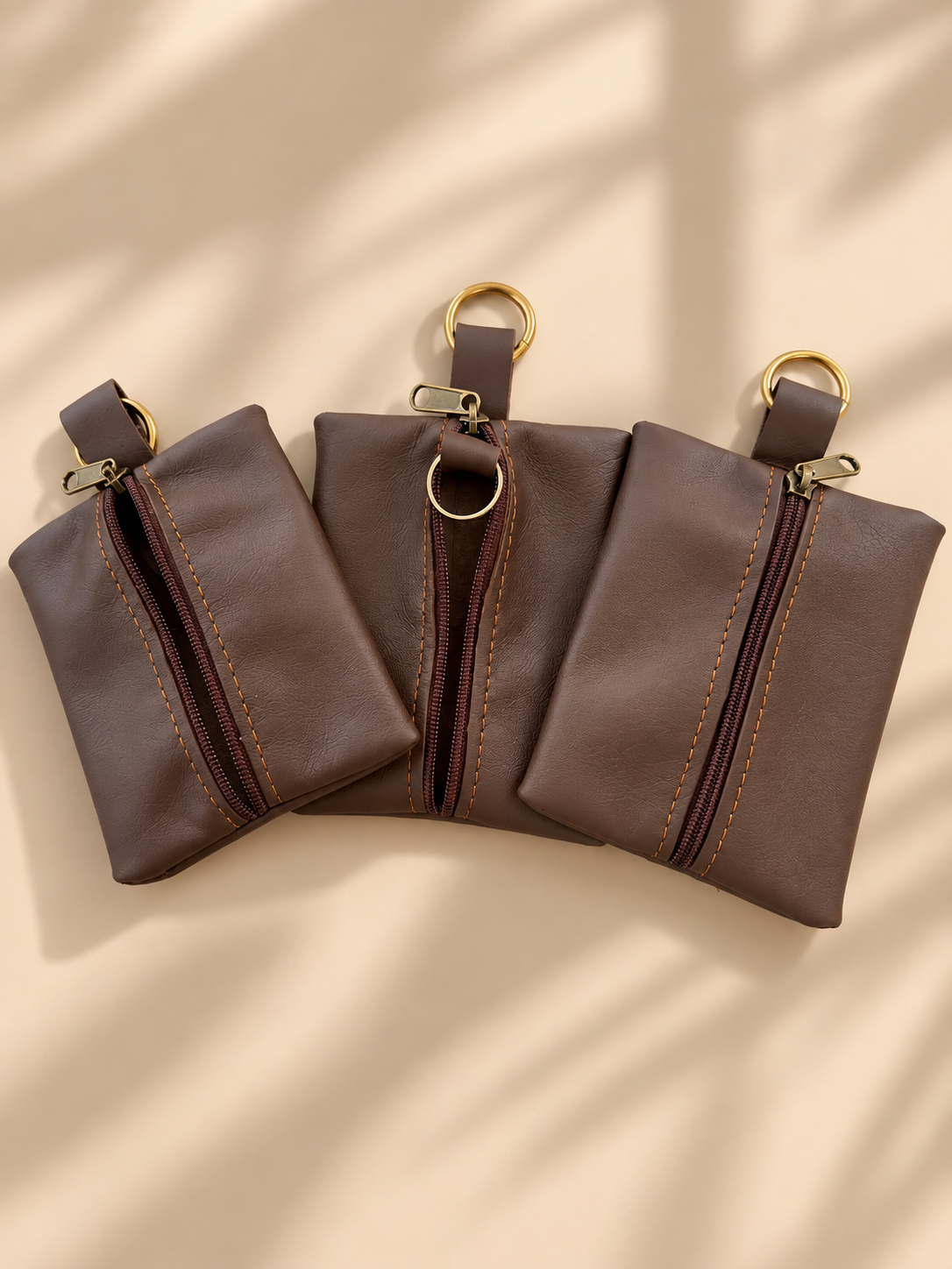 Brown Genuine Leather Key Pouch